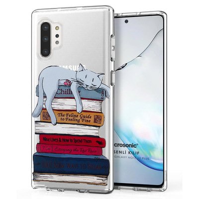 Microsonic Samsung Galaxy Note 10 Plus Desenli Kılıf Kedi