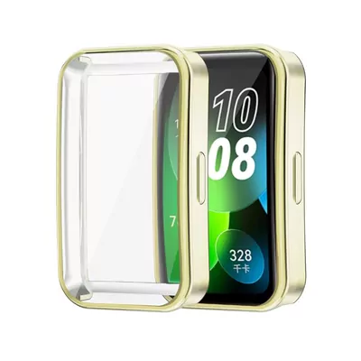 Microsonic Huawei Band 8 Kılıf 360 Full Round Soft Silicone Gold