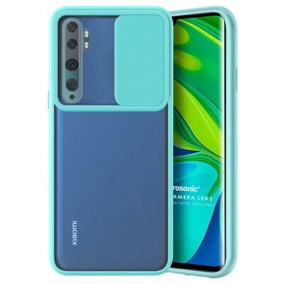 Microsonic Xiaomi Mi Note 10 Pro Kılıf Slide Camera Lens Protection Turkuaz