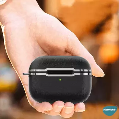 Microsonic AirPods Pro 2.Nesil Kılıf Lüx Deri Görünümlü Yeşil