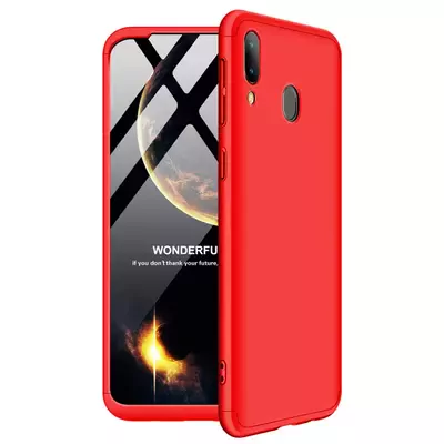 Microsonic Samsung Galaxy A30 Kılıf Double Dip 360 Protective Kırmızı