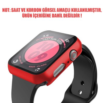 Microsonic Apple Watch Series 4 44mm Kılıf Matte Premium Slim WatchBand Kırmızı