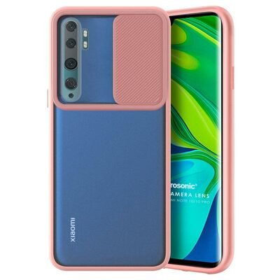 Microsonic Xiaomi Mi Note 10 Pro Kılıf Slide Camera Lens Protection Rose Gold