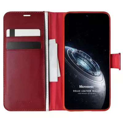 Microsonic Infinix GT 20 Pro Kılıf Delux Leather Wallet Kırmızı