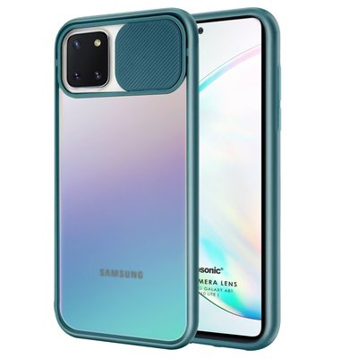 Microsonic Samsung Galaxy Note 10 Lite Kılıf Slide Camera Lens Protection Koyu Yeşil