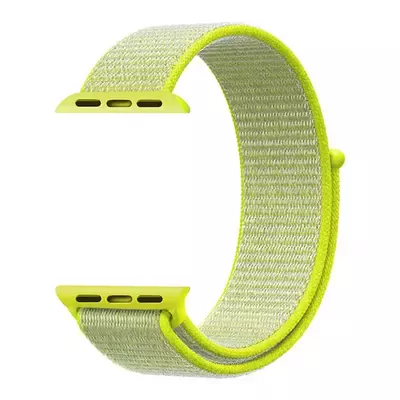 Microsonic Apple Watch SE 2022 44mm Hasırlı Kordon Woven Sport Loop Sarı