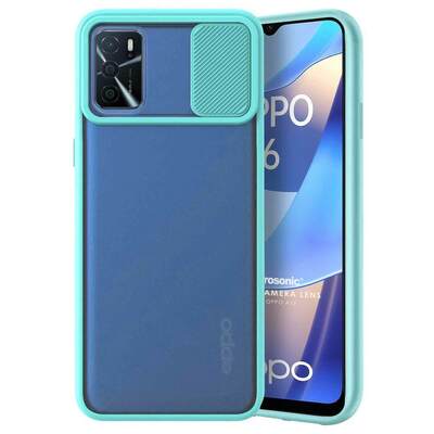 Microsonic Oppo A16 Kılıf Slide Camera Lens Protection Turkuaz