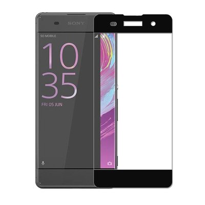 Microsonic Sony Xperia XA Kavisli Temperli Cam Ekran Koruyucu Film Siyah