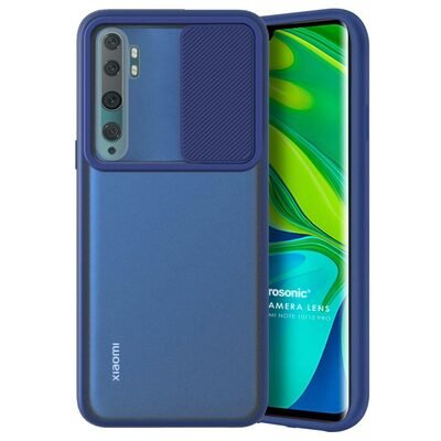 Microsonic Xiaomi Mi Note 10 Pro Kılıf Slide Camera Lens Protection Lacivert