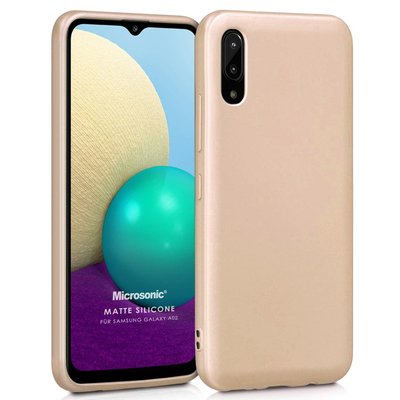 Microsonic Samsung Galaxy A02 Kılıf Matte Silicone Gold