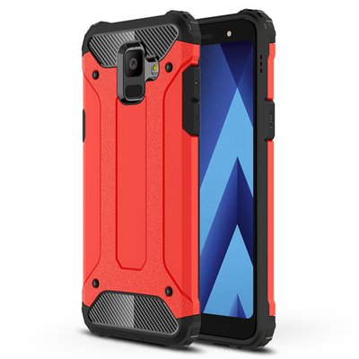 Microsonic Samsung Galaxy A6 2018 Kılıf Rugged Armor Kırmızı