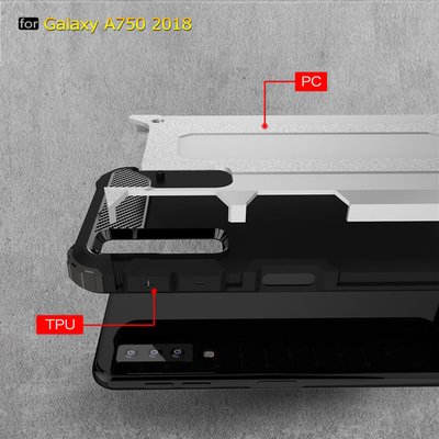 Caseup Samsung Galaxy A7 2018 Kılıf Tank Gümüş