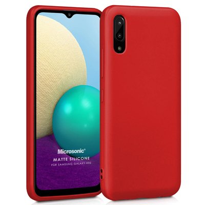 Microsonic Samsung Galaxy A02 Kılıf Matte Silicone Kırmızı