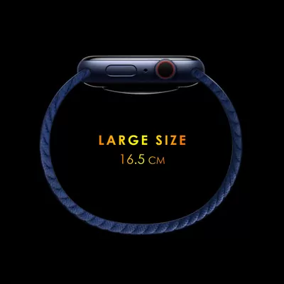 Microsonic Huawei Watch 5 46mm Kordon, (Large Size, 165mm) Braided Solo Loop Band Lacivert