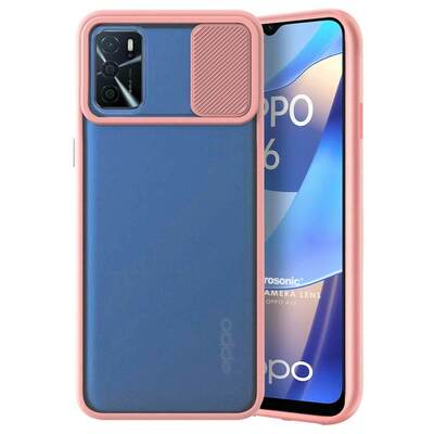 Microsonic Oppo A16 Kılıf Slide Camera Lens Protection Pembe