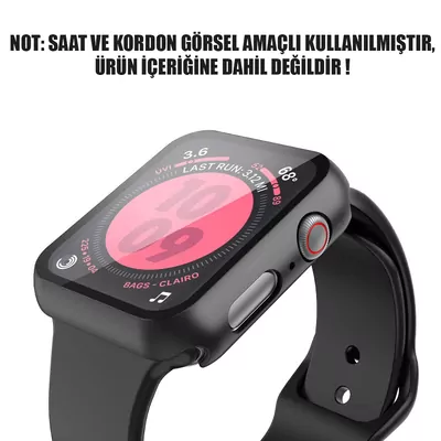 Microsonic Apple Watch SE 3 44mm Kılıf Matte Premium Slim WatchBand Siyah