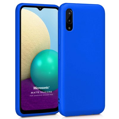 Microsonic Samsung Galaxy A02 Kılıf Matte Silicone Mavi