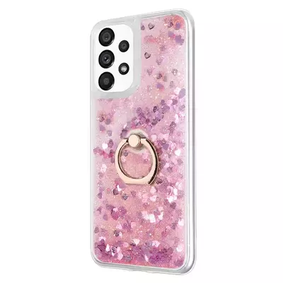 Microsonic Samsung Galaxy A73 5G Kılıf Glitter Liquid Holder Pembe