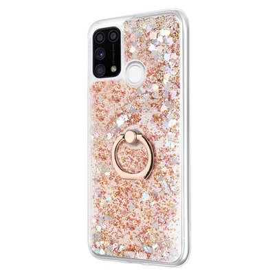 Microsonic Samsung Galaxy M31 Kılıf Glitter Liquid Holder Gold