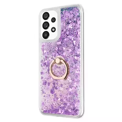 Microsonic Samsung Galaxy A73 5G Kılıf Glitter Liquid Holder Mor