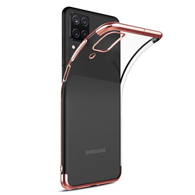 Microsonic Samsung Galaxy A12 Kılıf Skyfall Transparent Clear Rose Gold