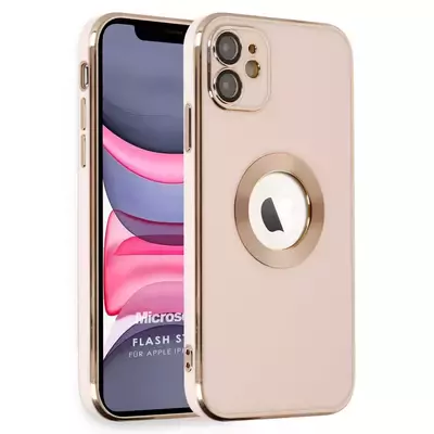 Microsonic Apple iPhone 12 Kılıf Flash Stamp Rose Gold