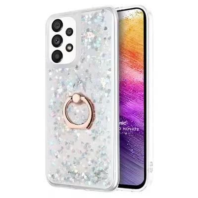 Microsonic Samsung Galaxy A73 5G Kılıf Glitter Liquid Holder Gümüş