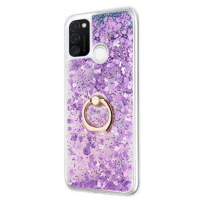 Microsonic Samsung Galaxy M30s Kılıf Glitter Liquid Holder Mor