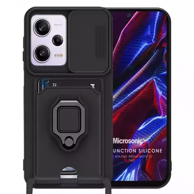 Microsonic Xiaomi Redmi Note 12 Pro Kılıf Multifunction Silicone Siyah