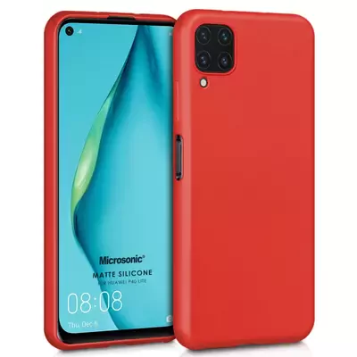 Microsonic Matte Silicone Huawei P40 Lite Kılıf Kırmızı