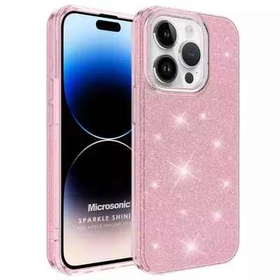 Microsonic Apple iPhone 15 Pro Max Kılıf Sparkle Shiny Rose Gold