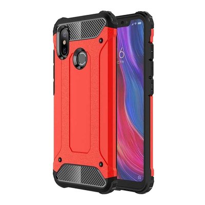 Microsonic Xiaomi Mi 8 Kılıf Rugged Armor Kırmızı