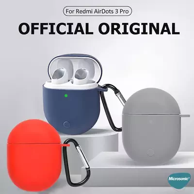 Microsonic Xiaomi Redmi AirDots 3 Pro Kılıf Askılı Mat Silikon Kırmızı