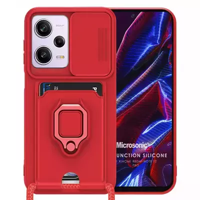 Microsonic Xiaomi Redmi Note 12 Pro Kılıf Multifunction Silicone Kırmızı