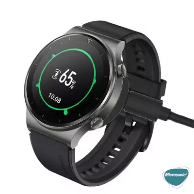 Microsonic Huawei Watch 3 Manyetik USB Şarj Kablosu Siyah