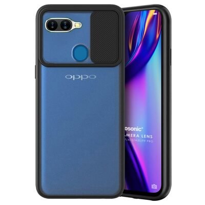 Microsonic Oppo A12 Kılıf Slide Camera Lens Protection Siyah