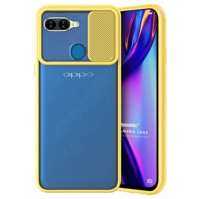 Microsonic Oppo A12 Kılıf Slide Camera Lens Protection Sarı