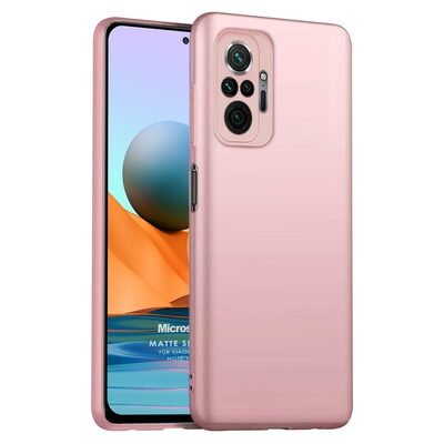 Microsonic Xiaomi Redmi Note 10 Pro Kılıf Matte Silicone Rose Gold