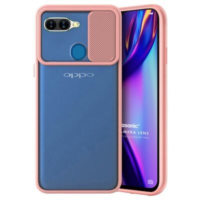 Microsonic Oppo A12 Kılıf Slide Camera Lens Protection Rose Gold