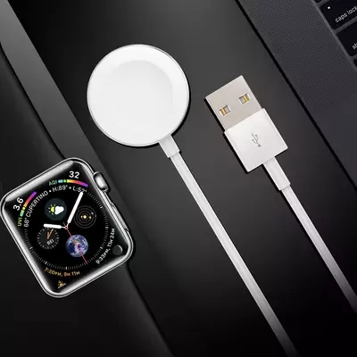 Microsonic Apple Watch SE 3 44mm Masaüstü Manyetik Şarj Cihazı Beyaz