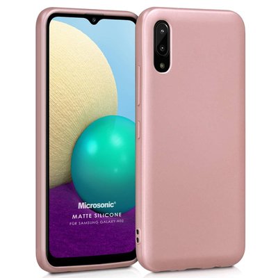 Microsonic Samsung Galaxy A02 Kılıf Matte Silicone Rose Gold