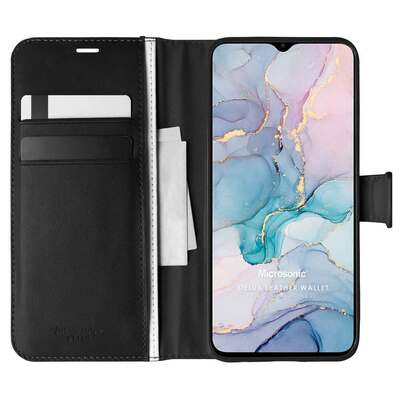 Microsonic General Mobile GM 22 Kılıf Delux Leather Wallet Siyah