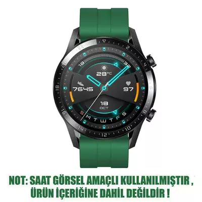 Microsonic Huawei Watch 5 46mm Kordon, Silicone RapidBands Koyu Yeşil