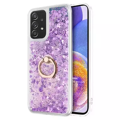 Microsonic Samsung Galaxy A23 Kılıf Glitter Liquid Holder Mor