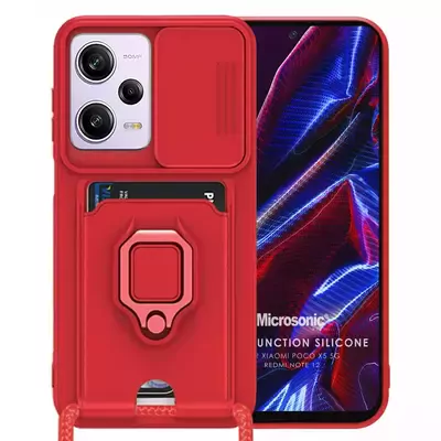 Microsonic Xiaomi Redmi Note 12 Kılıf Multifunction Silicone Kırmızı