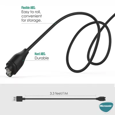 Microsonic Garmin Approach S62 Manyetik USB Şarj Kablosu Siyah