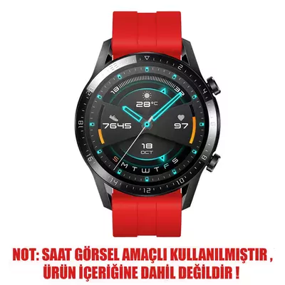 Microsonic Huawei Watch 5 46mm Kordon, Silicone RapidBands Kırmızı
