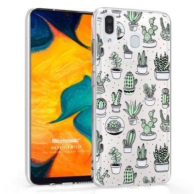 Microsonic Samsung Galaxy A20 Desenli Kılıf Kaktüs