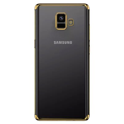 Microsonic Samsung Galaxy A6 2018 Kılıf Skyfall Transparent Clear Gold