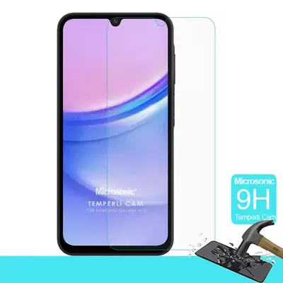 Microsonic Samsung Galaxy A15 Tempered Glass Cam Ekran Koruyucu